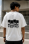 Picture of Four Skulls Oversized T-Shirt – White Gothic Back Print Drop Shoulder Streetwear Tee
