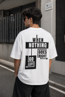 Picture of Born Free Fly High Oversized T-Shirt – White Parrot Graphic Back Print Drop Shoulder Streetwear Tee - copy