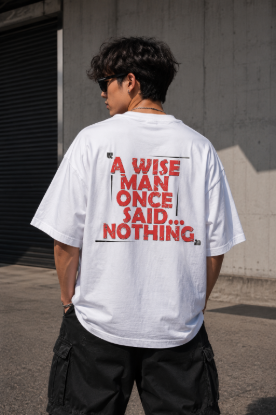 Picture of Cyborg Skull Oversized T-Shirt – White Futuristic Graphic Back Print Drop Shoulder Streetwear Tee - copy - copy